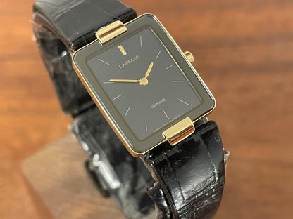 (1984) Seiko 1230-5499 Lassale dress watch - black & grey pyjama dial w/ stick markers - small size (NOS)