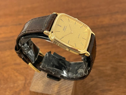 (1981) Seiko 5930-5509 Lassale dress watch - gold textured dial w/ gold stick markers (NOS)