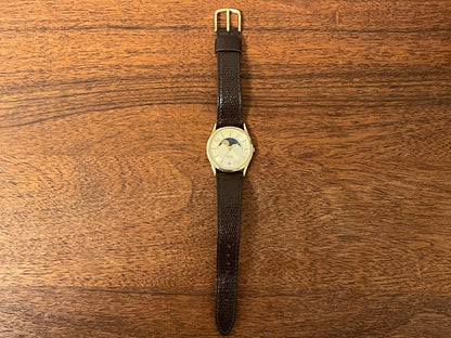 (1984) Seiko 7434-7000 dress watch - champagne dial w/ moonphase & stick markers