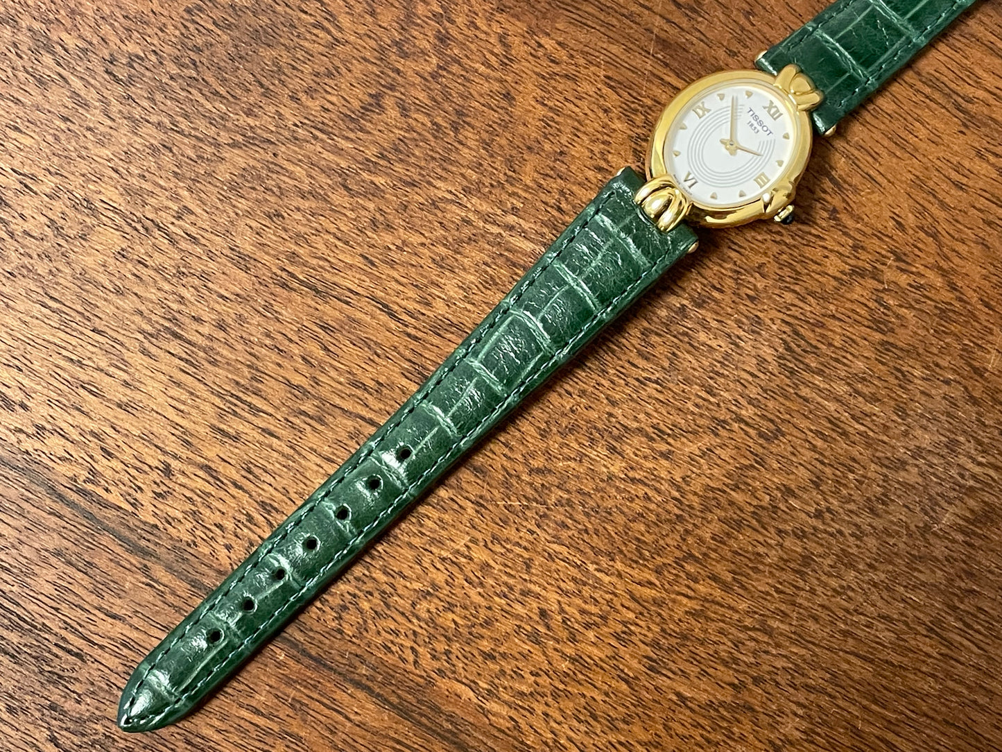 (1990s) Tissot G225/325 dress watch - white dial with gold markers - small size (NOS)