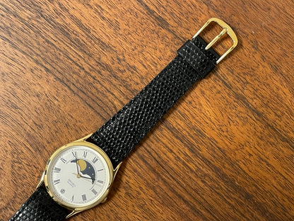 (1984) Seiko 7434-7000 dress watch - cream dial w/ moonphase & Roman numerals