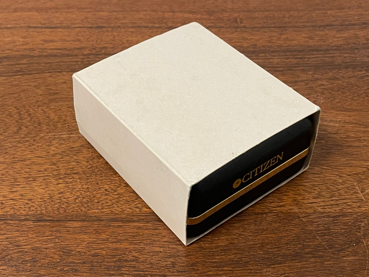 Vintage Citizen square box - black w/ gold details (NOS)