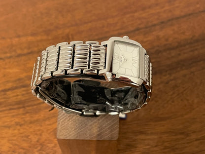 (1998) Seiko 1N00-0PT0 - rectangular case - silver dial w/ silver Roman numerals & markers - small size (NOS)