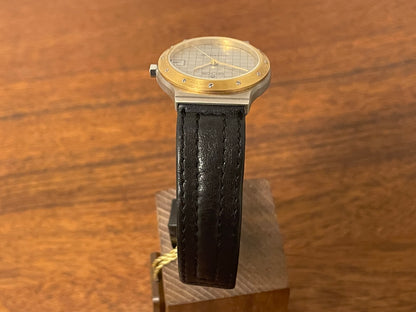 (1990s) Sector Silverstone - silver checkered dial w/ date - small size (NOS)