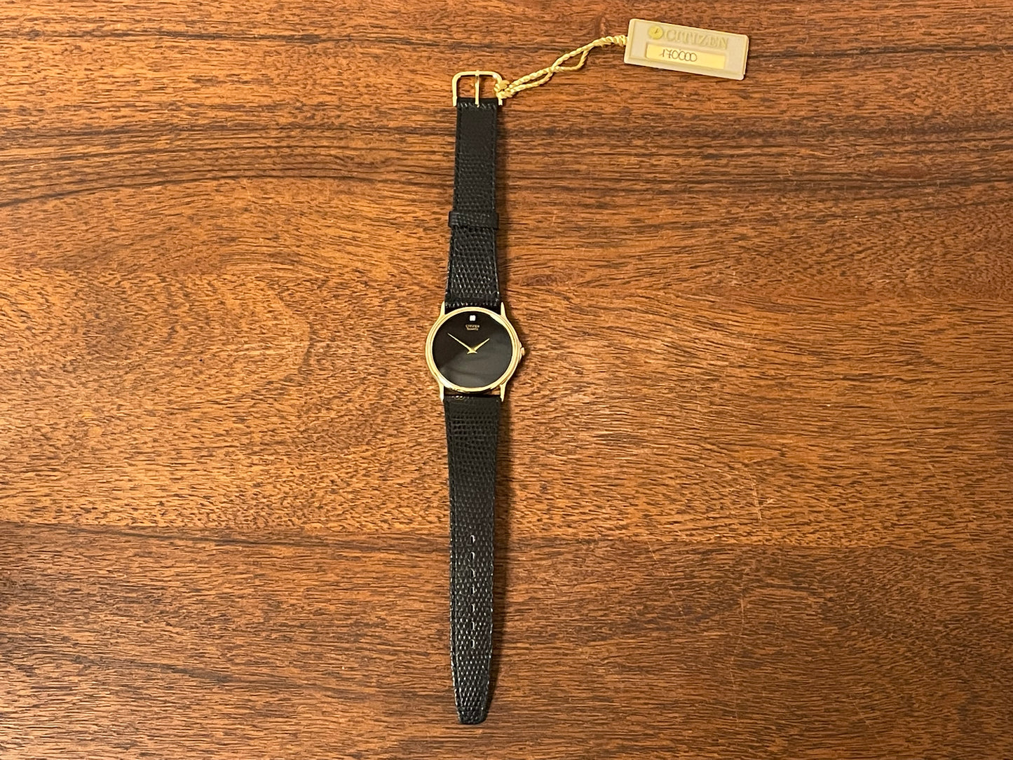 (1979) Citizen 3620-958195SJ dress watch - black dial w/ diamond marker (NOS)