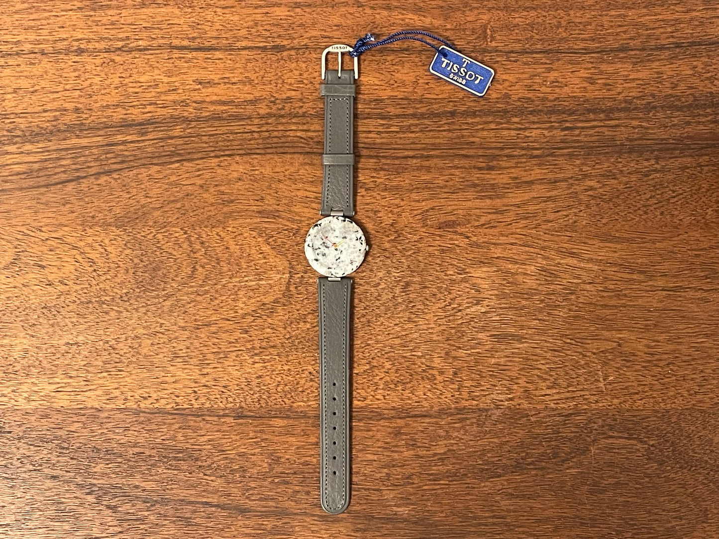 (1980s) Tissot RockWatch R150 light grey/black granite - mid size model (NOS)