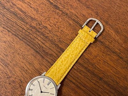 (1976) Seiko 2220-0180 Chariot dress watch - silver textured waffle dial w/ Roman numerals