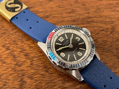 (1970s) Guilde Reglex Pepsi Diver manual wind watch - small size (serviced)