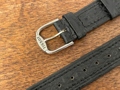 16mm Tissot Rockwatch R150 black leather strap (NOS)