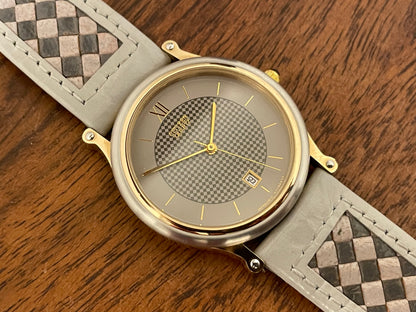 (1986) Citizen 2810-956141 SA dress watch - checkered dial w/ gold markers (NOS)