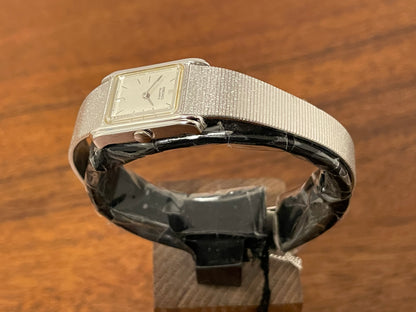 (1981) Seiko 1400-3290 "Tank" - silver dial w/ silver stick markers - small size (NOS)