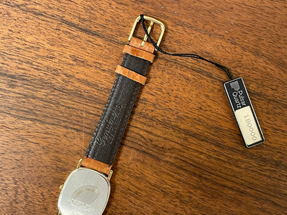 (1985) Pulsar V320-5029 "Ellipse" dress watch - gold case - diamond dust dial (NOS)