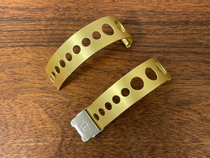 (1970s) 18mm Tissot rally bracelet - gold brushed