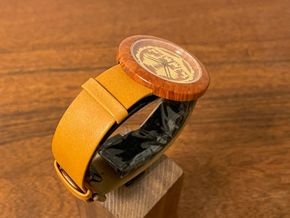 (1991) Tissot WoodWatch W195 - Mediterranean Briar case & dial w/ gold colored inlay (NOS)