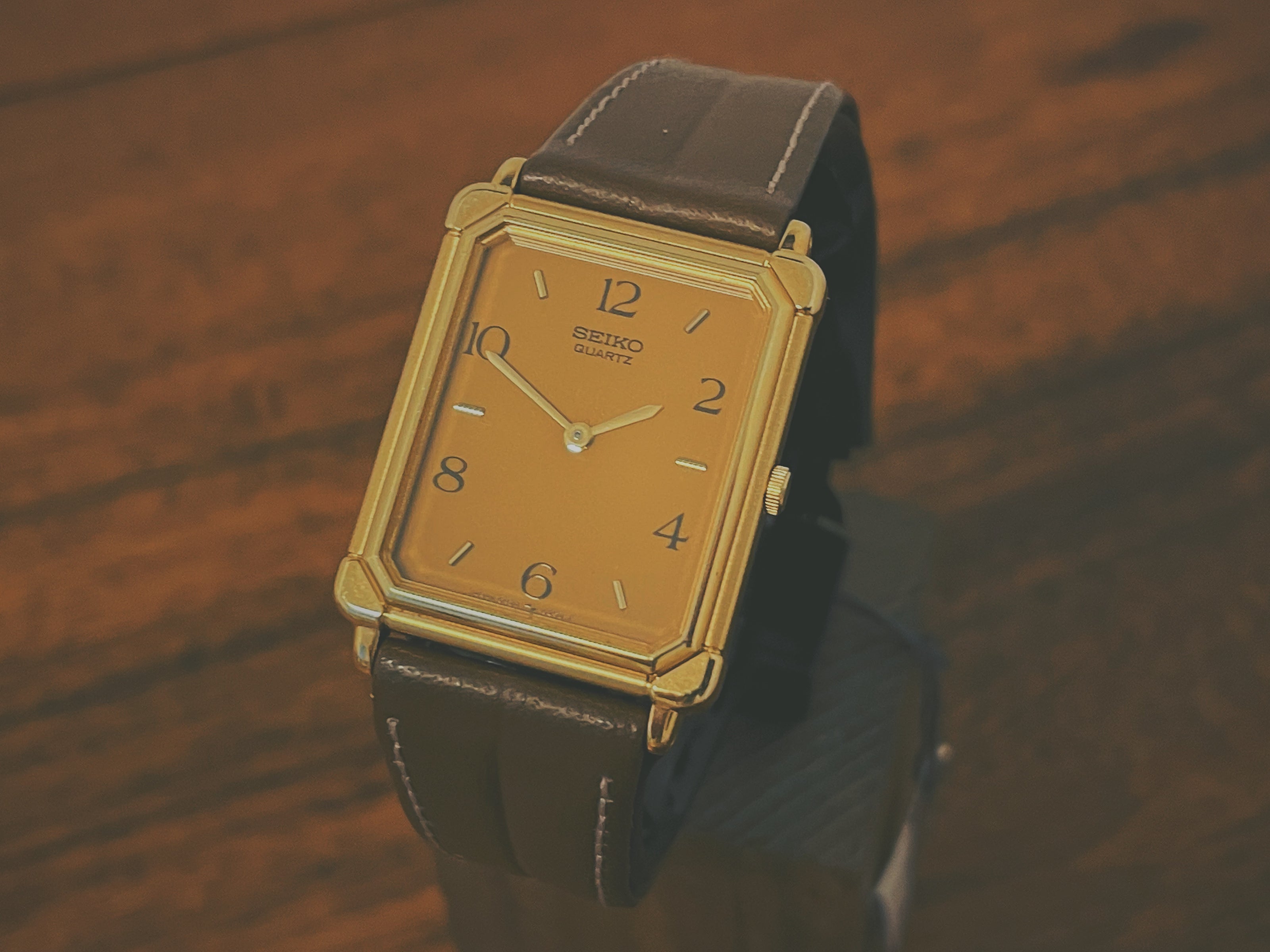 Vintage Seiko Tank ref. 5P30-5140 with Caramel dial