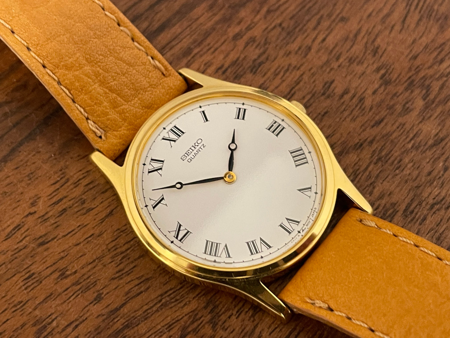 (1988) Seiko 5Y30-7A71 dress watch - white dial w/ Roman numerals & Breguet hands (NOS)