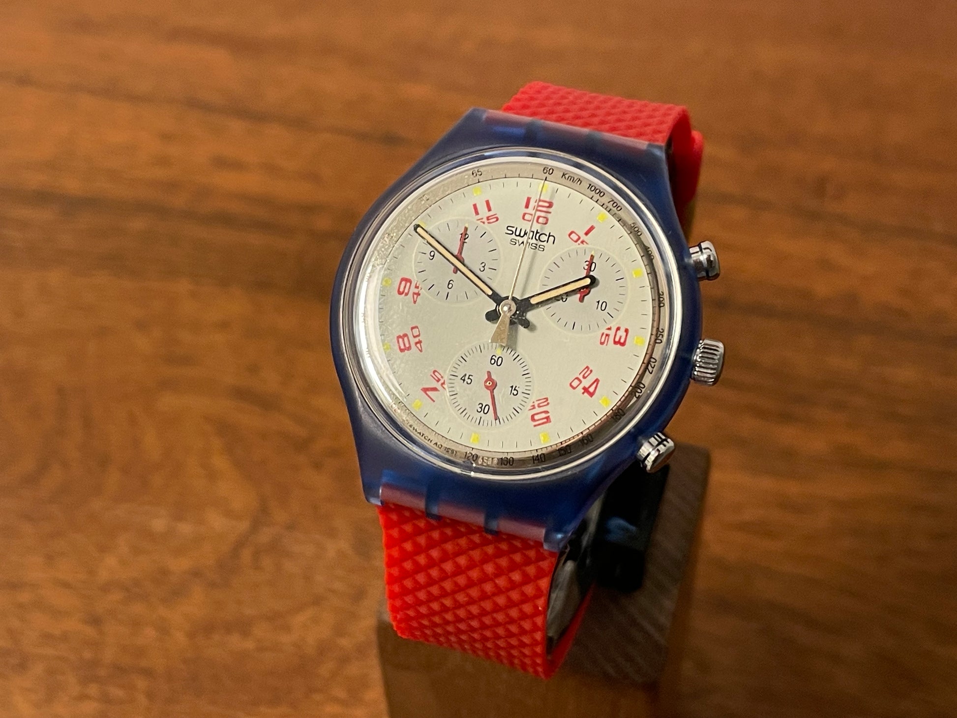 Front side (1992) Swatch SCN103 Chrono "JFK" (NOS + full set)