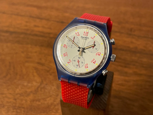 Front side (1992) Swatch SCN103 Chrono "JFK" (NOS + full set)