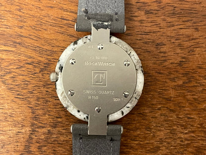 (1980s) Tissot RockWatch R150 light grey/black granite - mid size model (NOS)
