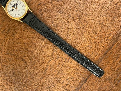(1986) Seiko 2A24-0040 dress watch - white dial w/ moonphase & Roman numerals - small size (NOS)