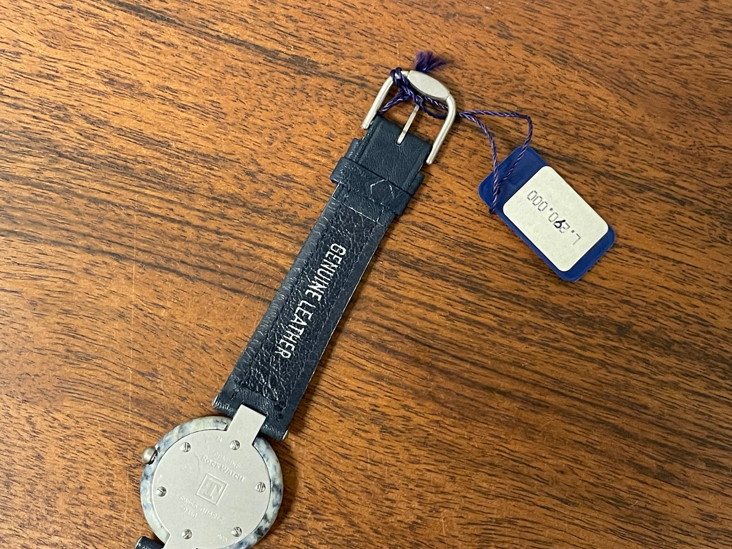 (1980s) Tissot RockWatch R150 light blue sodalite - mid size model (NOS)