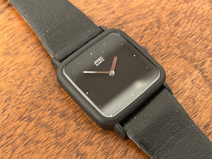 (1983) ADEC (by Citizen) 2028-395808 "TV case" - black case -  black dial w/ silver markers (NOS)