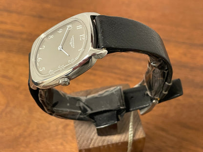 (1970s) Longines "Ellipse" ref. 1006 cal. 428 - brushed silver dial w/ white Arabic numerals (NOS)
