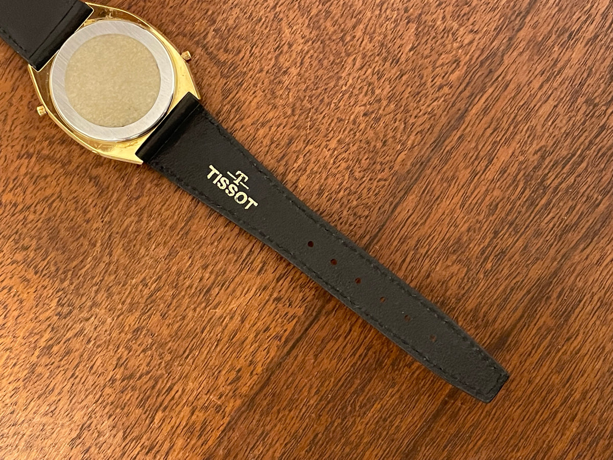 (1970s) Tissot 652-95010 cal. 4012 digital watch  - gold case - mirror dial w/ LCD (NOS)