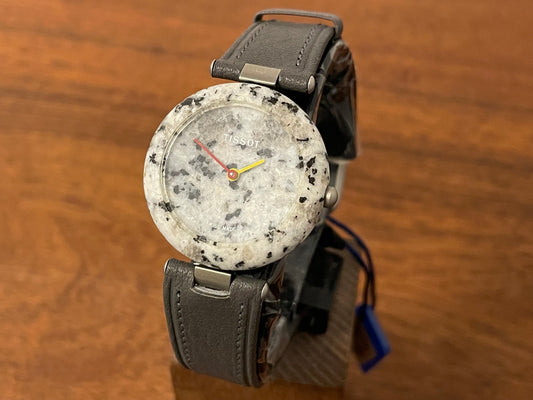 (1980s) Tissot RockWatch R150 light grey/black granite - mid size model (NOS)