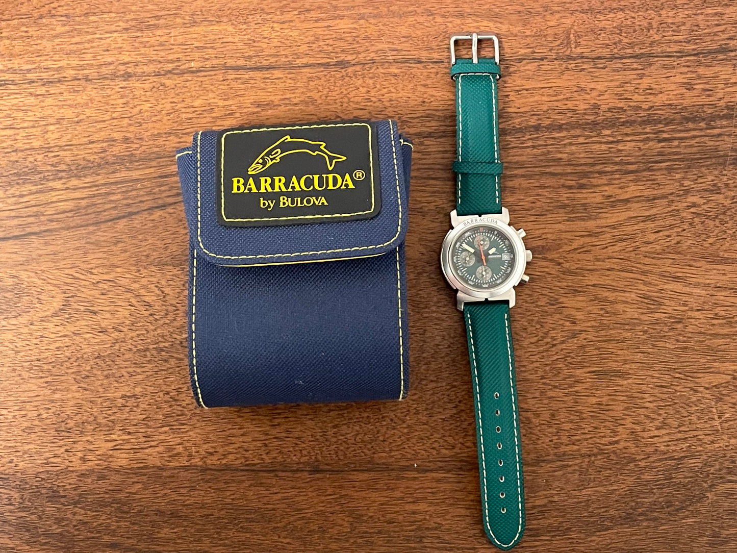 (1990s) Barracuda by Bulova 35101 Chronograph - Green dial (mint)