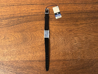 (1970s) Tissot 10676 Stylist “Tank” dress watch - blue sunburst dial w/ silver stick markers - small size (NOS)