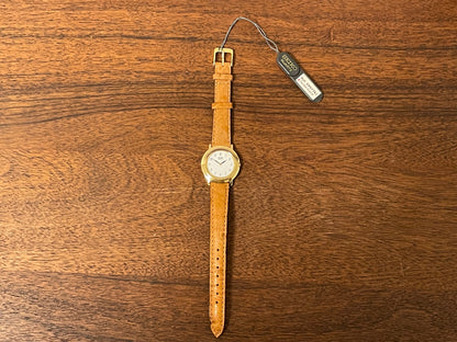 (1992) Seiko 4N00-0630 dress watch - white dial w/ Arabic numerals & leaf hands - small size (NOS)