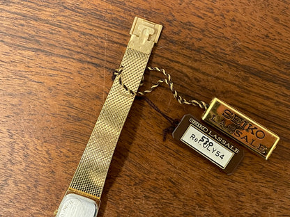 (1981) Seiko 8420-5219 Lassale dress watch - gold integrated bracelet & case - gold dust dial w/ gold stick markers - small size (NOS)