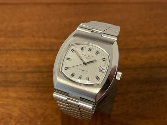 1970s Longines Conquest Electronic /w unmarked movement cal. 9154 - silver brushed dial (serviced)