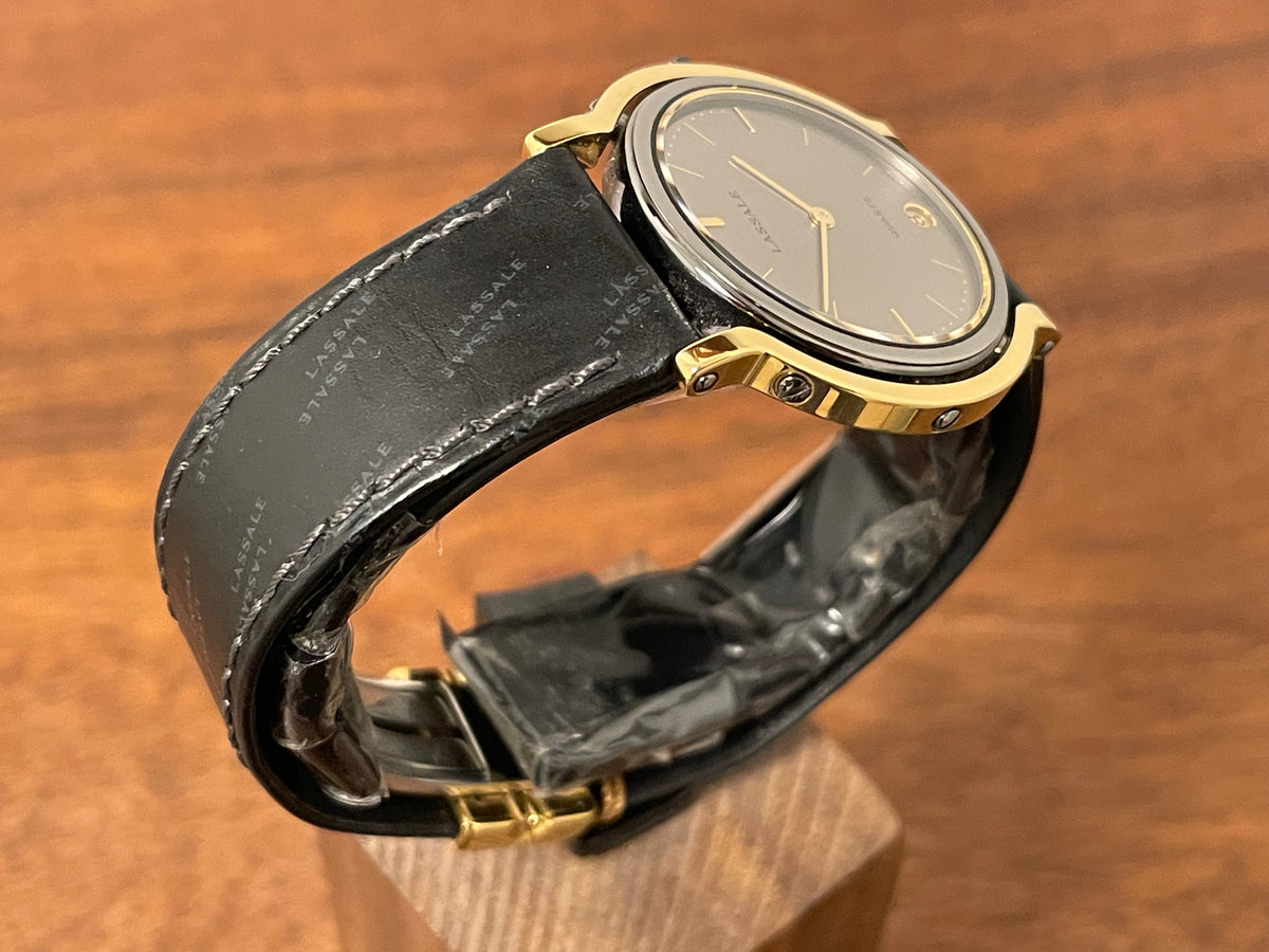 (1982) Seiko 7759-6039 Lassale dress watch - bi-color case - silver dial w/ gold stick markers (NOS)