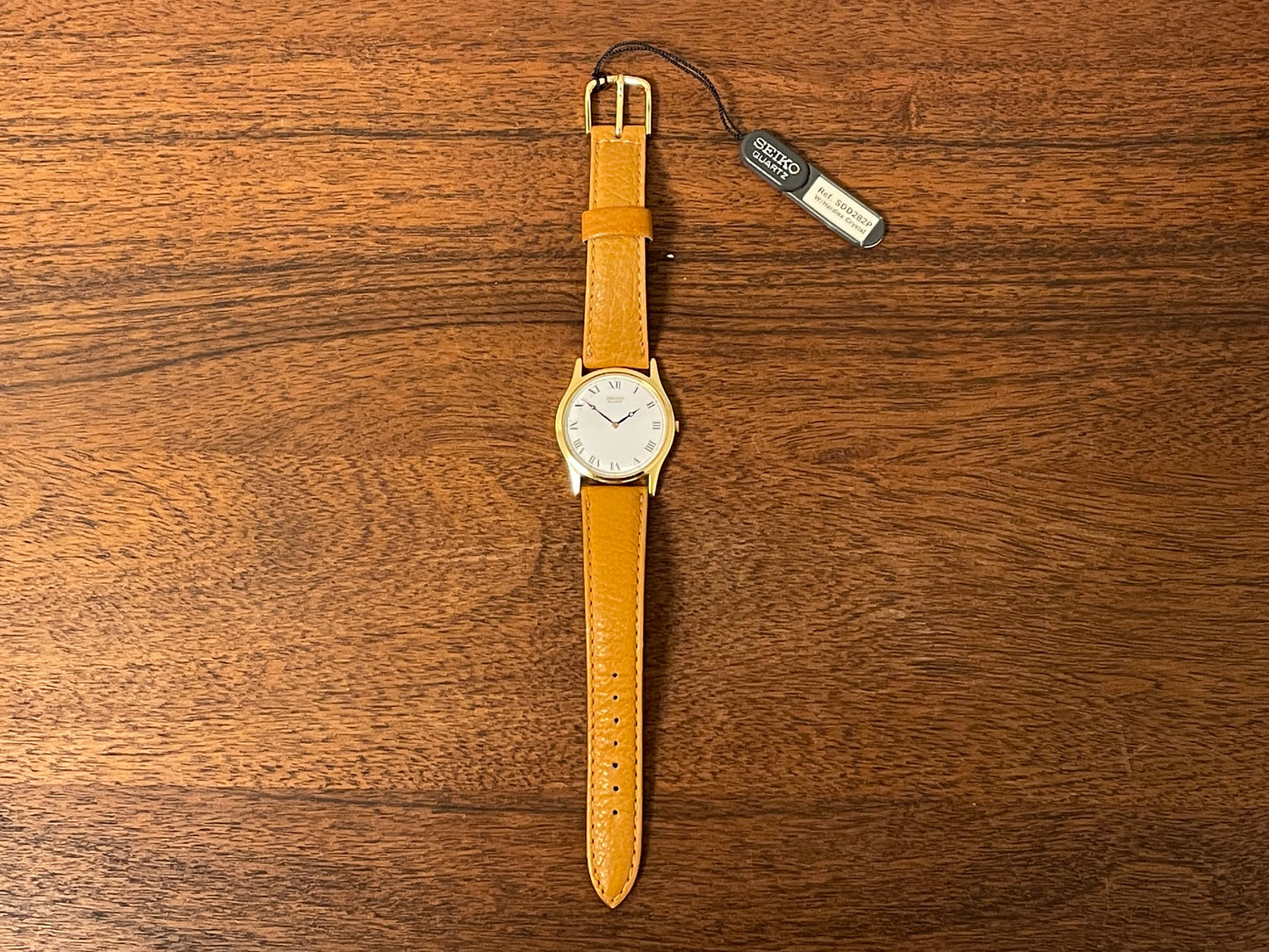 (1988) Seiko 5Y30-7A71 dress watch - white dial w/ Roman numerals & Breguet hands (NOS)