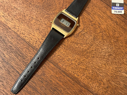(1970s) Tissot 652-95010 cal. 4012 digital watch  - gold case - mirror dial w/ LCD (NOS)