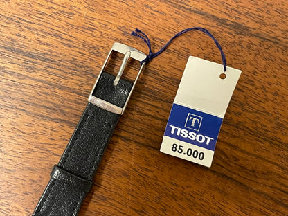(1970s) Tissot 052-15007 Stylist dress watch - silver cushion case - silver brushed dial w/ silver stick markers - small size (NOS)