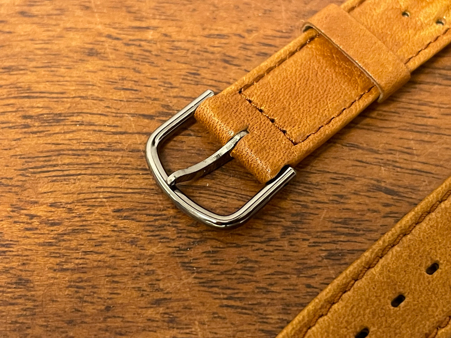 18mm Citizen fine perforated brown leather Rally strap