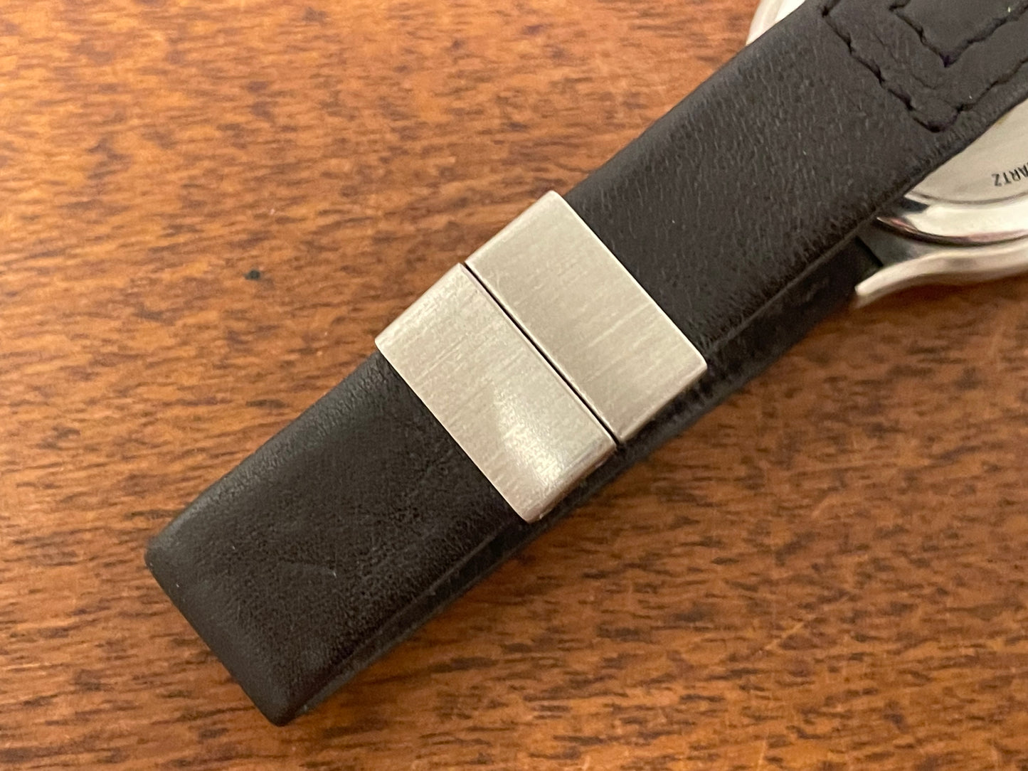 (1990s) Sector Silverstone - silver checkered dial w/ date - small size (NOS)