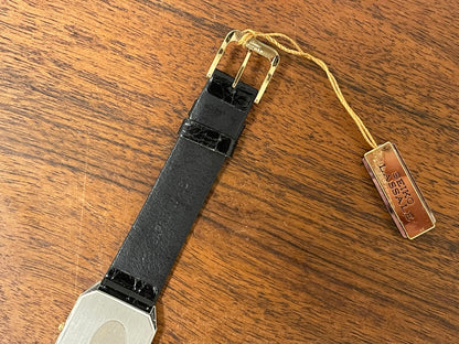 (1983) Seiko 9550-5069 Lassale ultra-thin "Tank" dress watch - cream dial w/ black stick markers (NOS)
