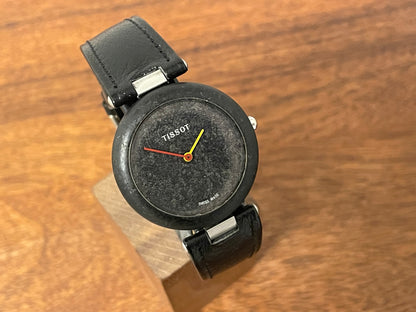 (1980s) Tissot RockWatch R151 black basalt - large size model (NOS)