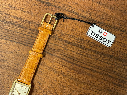 (1990s) Tissot T815 Fascination "Tank" - champagne dial with gold markers - small size (NOS)