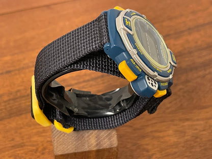 (1994) Seiko S820-6000 Ski Thermo - petrol blue case w/ yellow pushers (NOS)