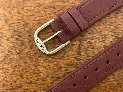 18mm Tissot Rockwatch R151 Bordeaux leather strap (NOS)