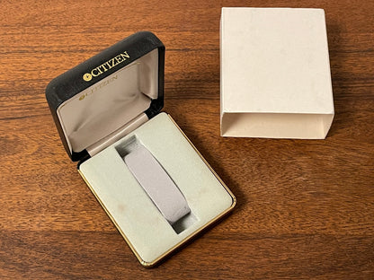 Vintage Citizen square box - black w/ gold details (NOS)