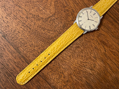 (1976) Seiko 2220-0180 Chariot dress watch - silver textured waffle dial w/ Roman numerals