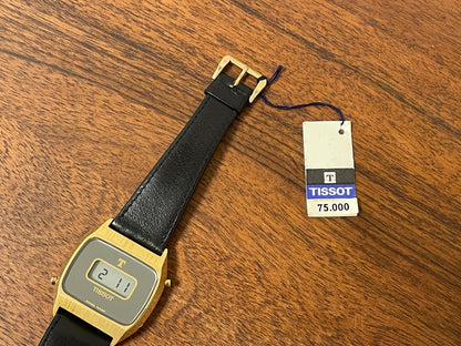 (1970s) Tissot 652-95010 cal. 4012 digital watch  - gold case - mirror dial w/ LCD (NOS)