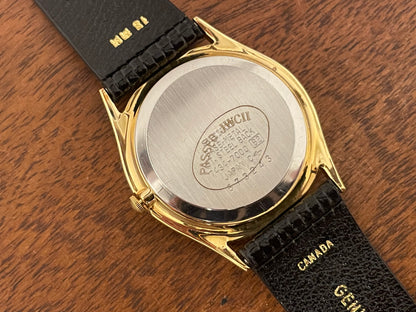 (1986) Seiko 7434-7000 dress watch with moon phase -silver dial w/ gold stick markers (NOS)