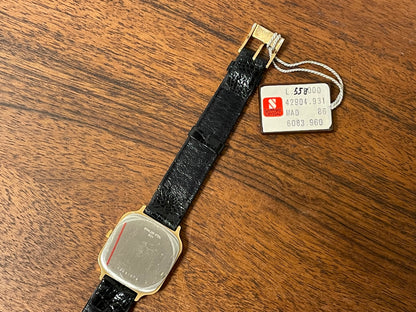 (1980s) Longines 960 6083 dress watch - gold plated case - white dial w/ Roman numerals (NOS)